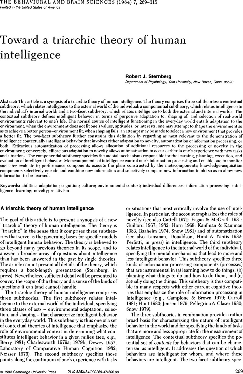 some-possible-implications-of-sternberg-s-triarchic-theory-of