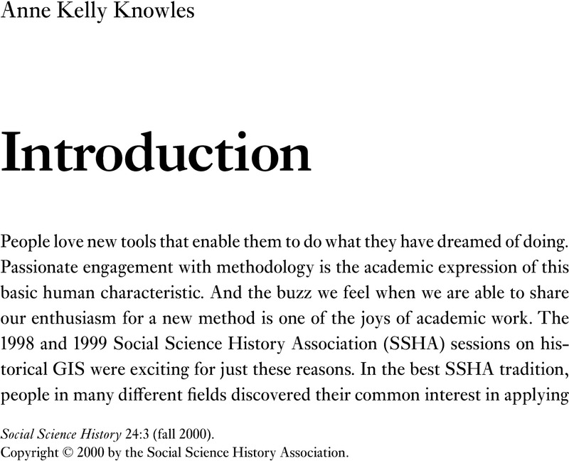 Introduction | Social Science History | Cambridge Core