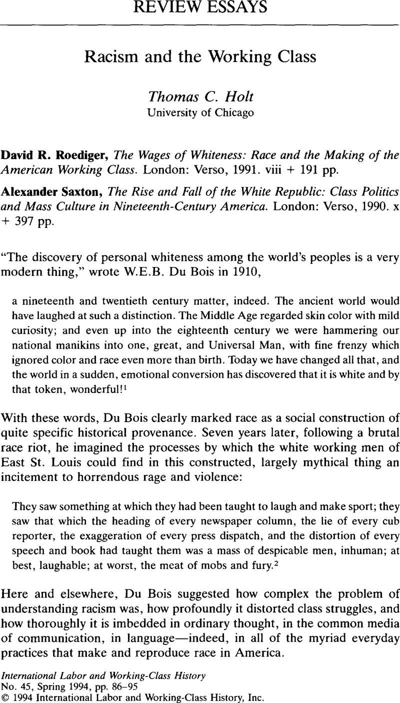 essay of racism as a social construct