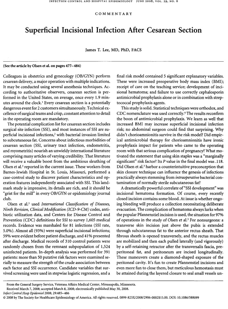 Superficial Incisional Infection After Cesarean Section | Infection ...