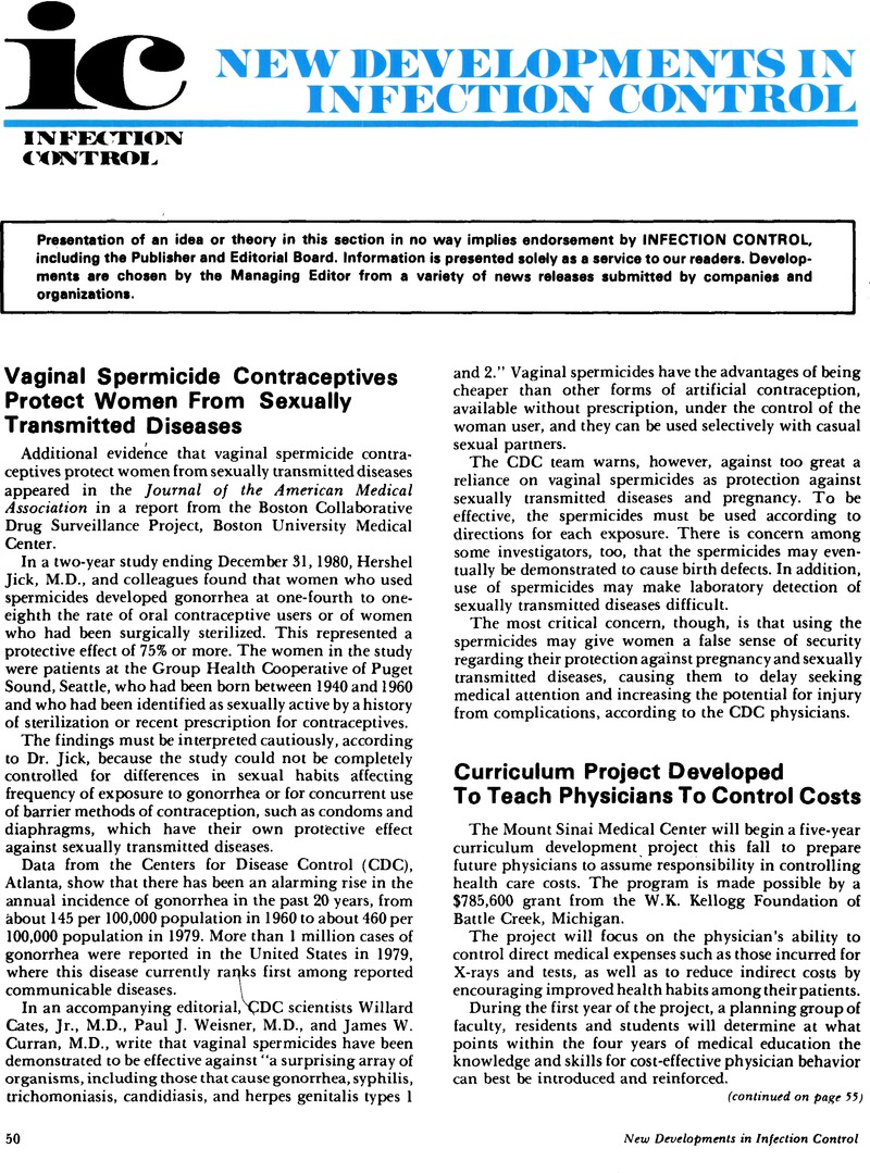 New Developments in Infection Control Infection Control & Hospital