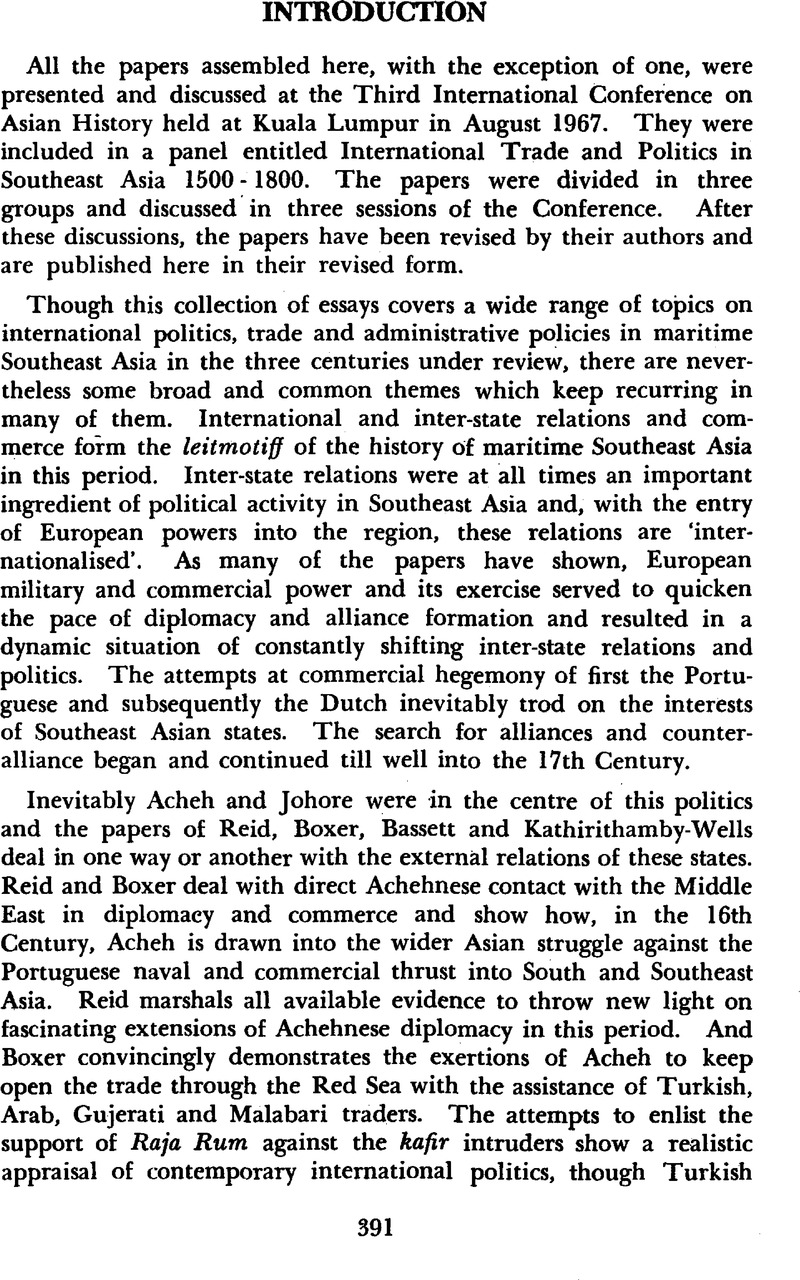 Introduction Journal Of Southeast Asian History Cambridge Core 