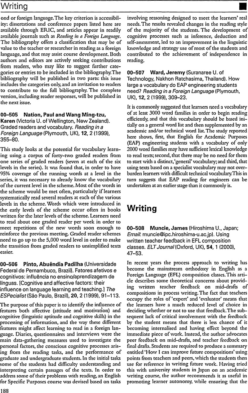 Writing | Language Teaching | Cambridge Core