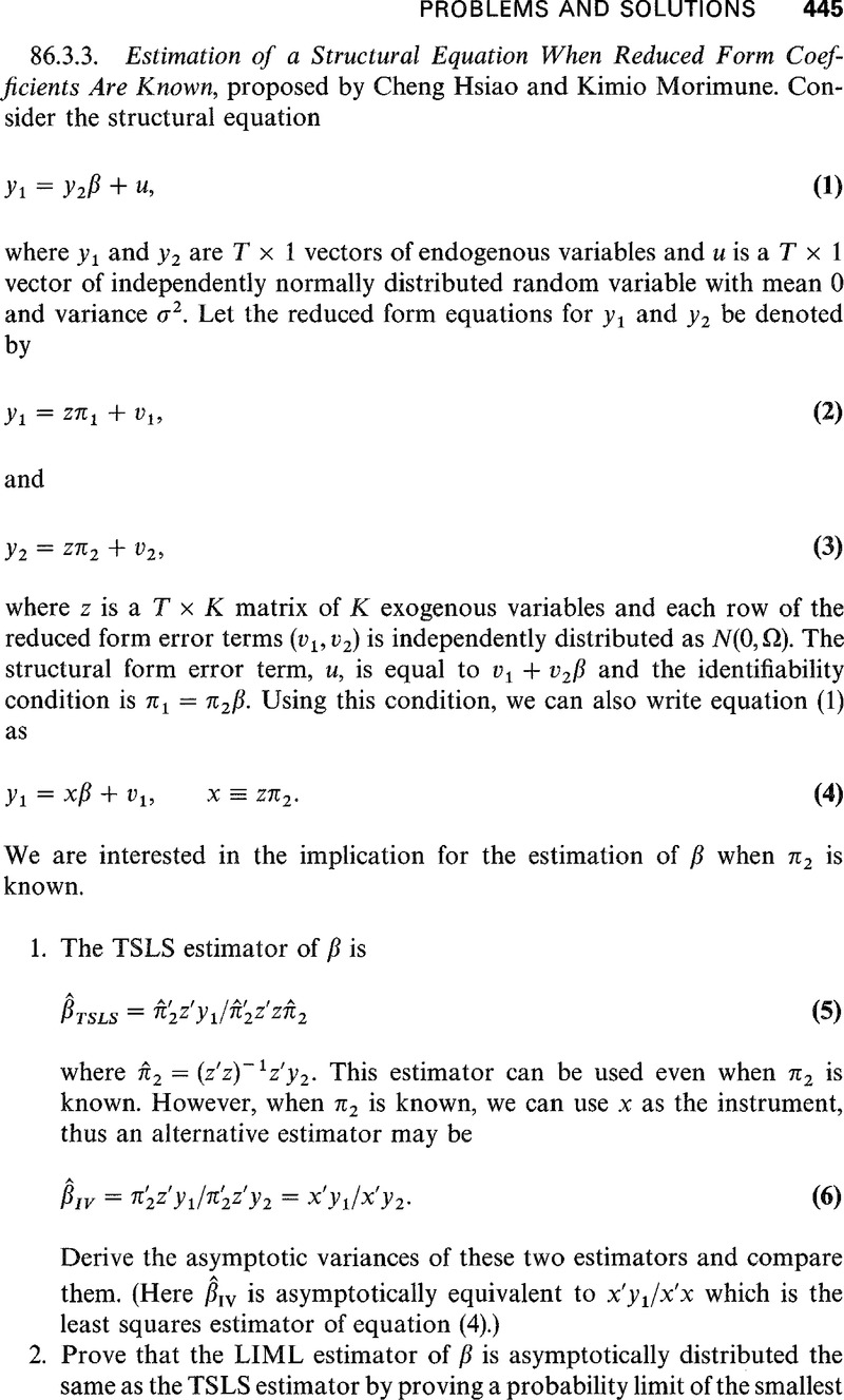 estimation-of-a-structural-equation-when-reduced-form-coefficients-are