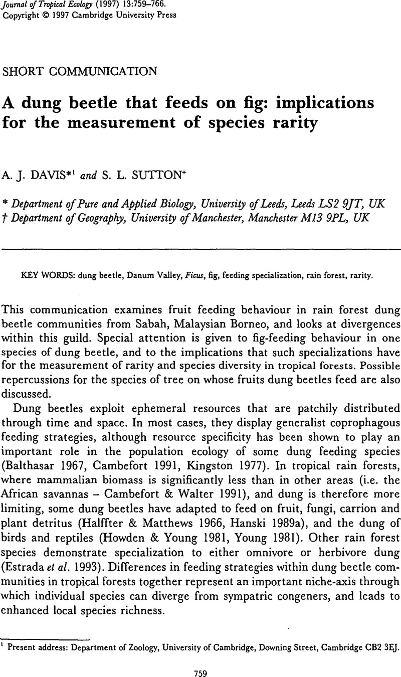 A dung beetle that feeds on fig: implications for the measurement of ...