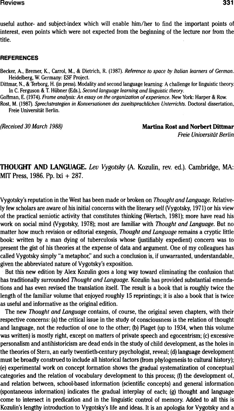 vygotsky language and thought pdf