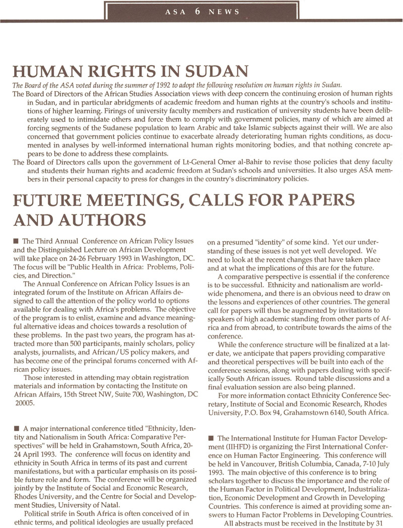 Human Rights in Sudan ASA News Cambridge Core