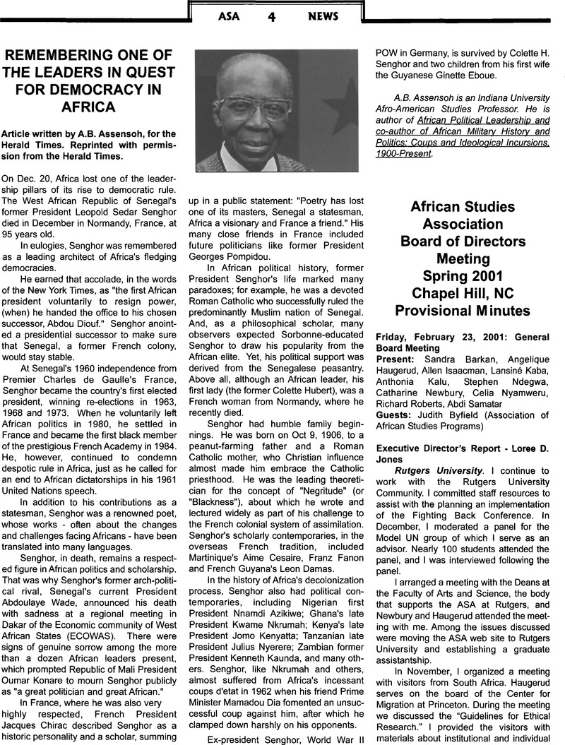 Remembering One of the Leaders in Quest for Democracy in Africa | ASA ...