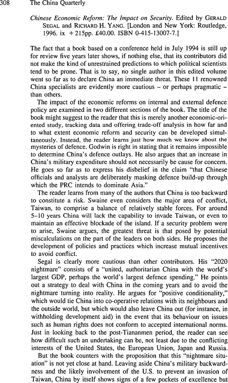 Chinese Economic Reform: The Impact on Security [ハードカバー] Segal， Gerald; Yang， Richardコンディションランク