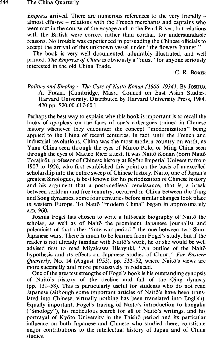 POLITICS AND SINOLOGY The Case of Naito Konan (1866-1934