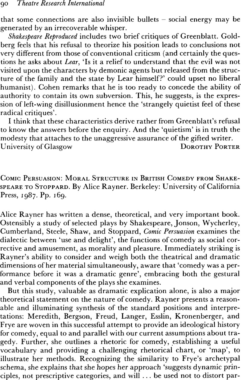 Comic Persuasion: Moral Structure in British Comedy from Shakespeare to ...