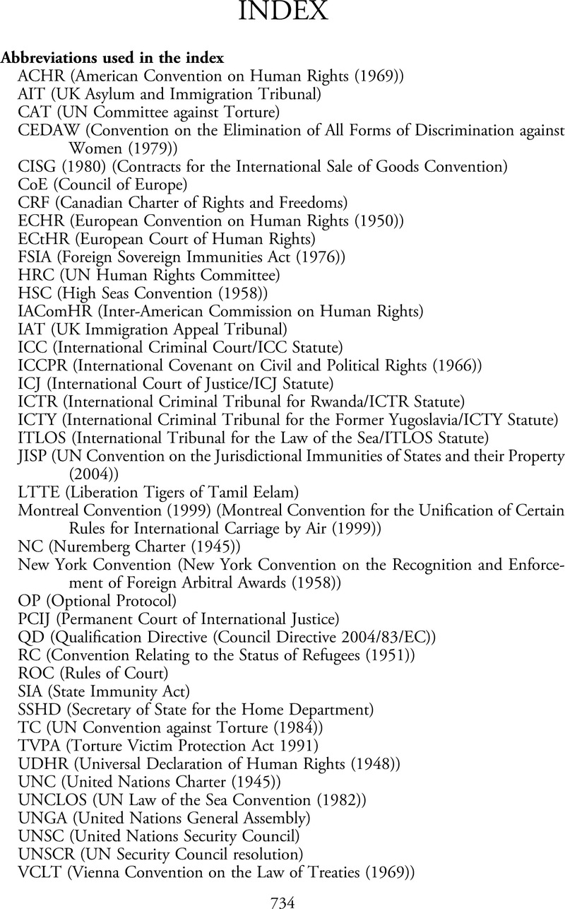 Index International Law Reports Cambridge Core