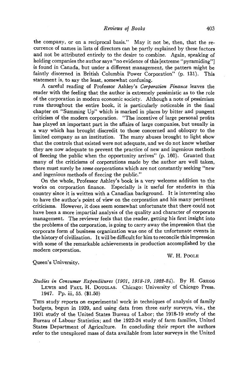 Studies in Consumer Expenditures (1901, 1918-19, 1922-24). By H. Gregg ...