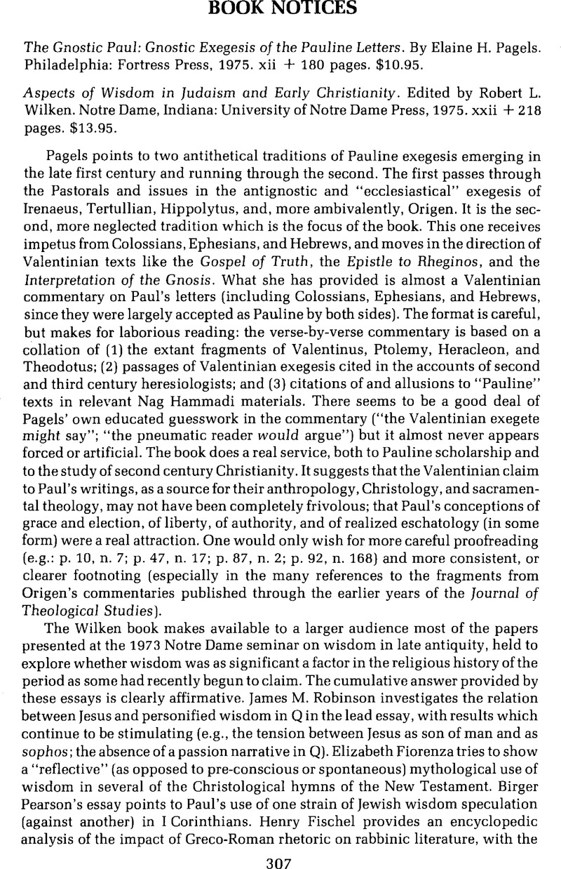 The Gnostic Paul: Gnostic Exegesis of the Pauline Letters