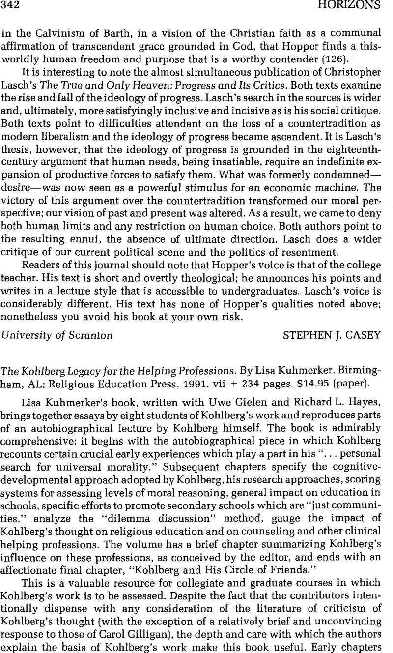 The Kohlberg Legacy for the Helping Professions. By Lisa Kuhmerker ...