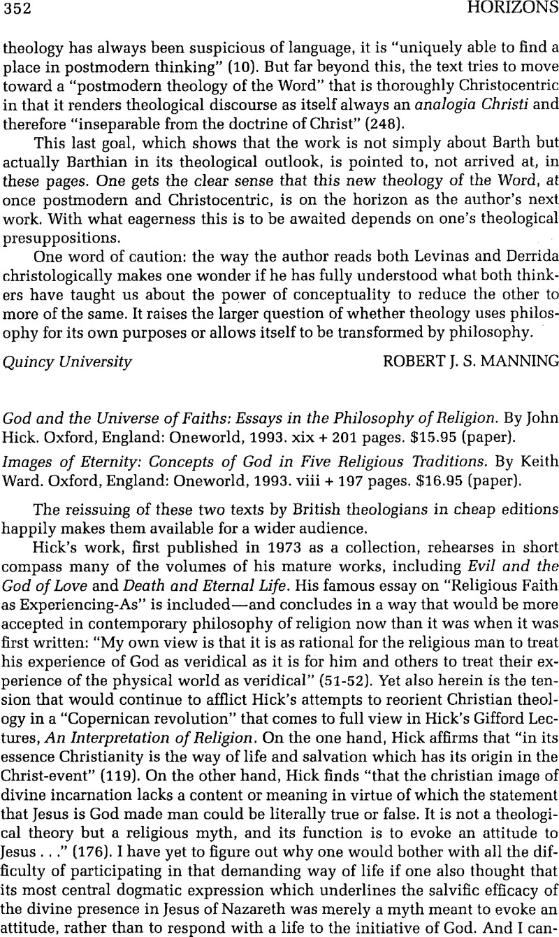 God and the Universe of Faiths: Essays in the Philosophy of Religion