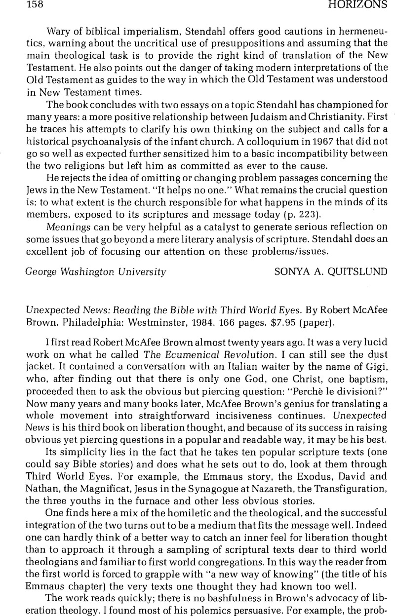 Unexpected News: Reading the Bible with Third World Eyes