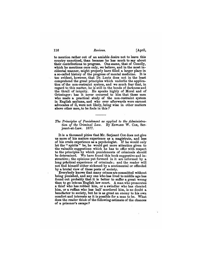 The Principles of Punishment as applied to the Administration of the ...