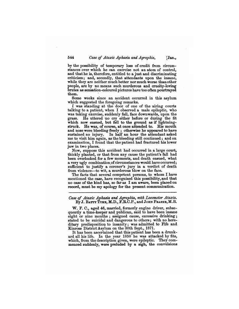 Case of Ataxic Aphasia and Agraphia, with Locomotor Ataxia | Journal of ...