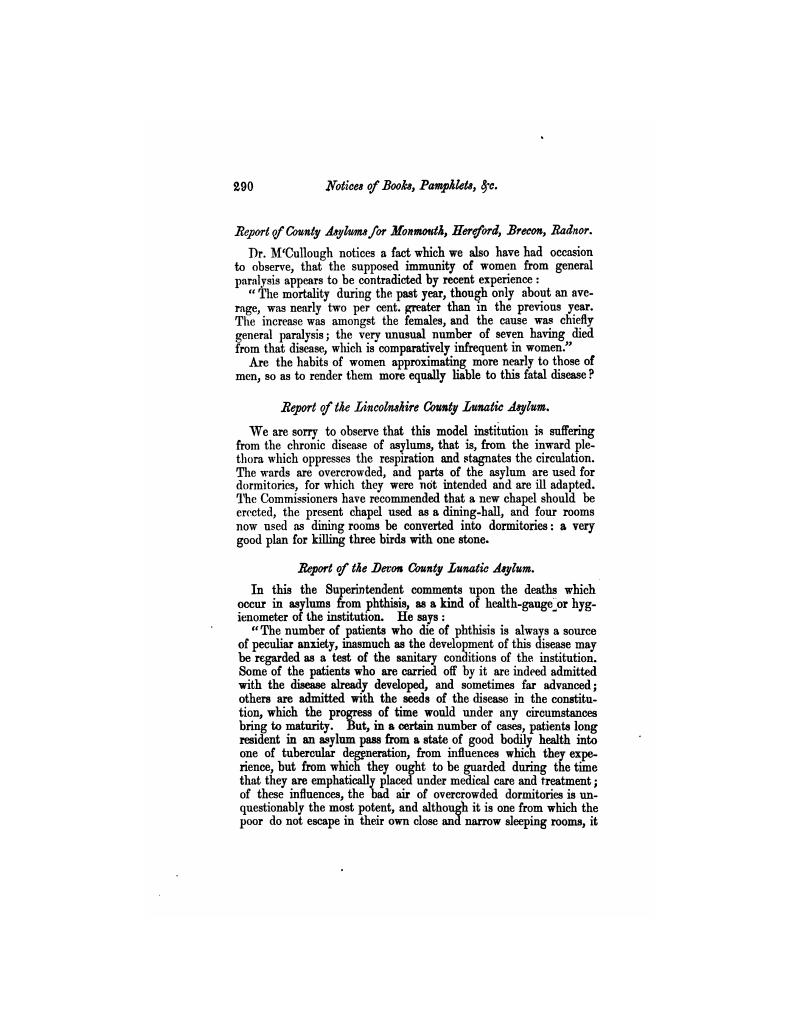 Report of the Devon County Lunatic Asylum | Journal of Mental Science ...