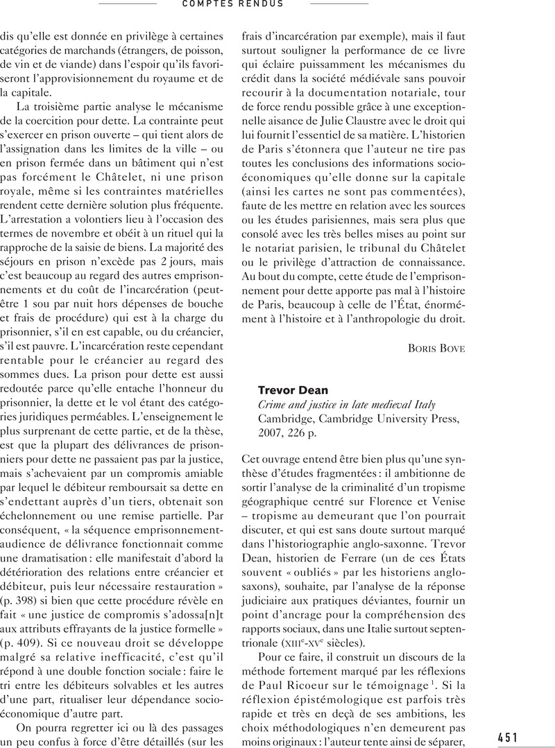 Crime and Justice in Late Medieval Italy