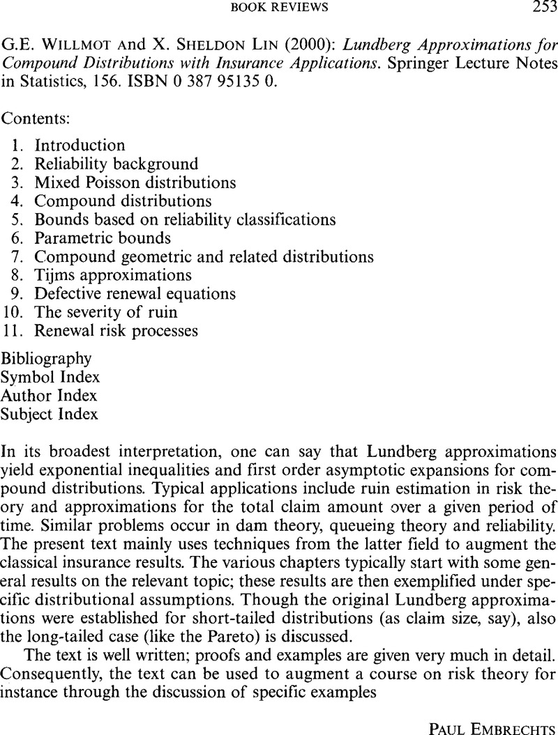 Lundberg Approximations for Compound Distributions with Insurance Applications