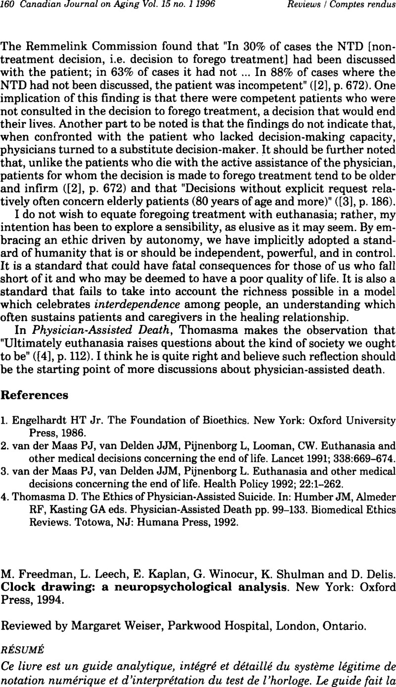 M. Freedman, L. Leech, E. Kaplan, G. Winocur, K. Shulman and D. Delis. Clock drawing a