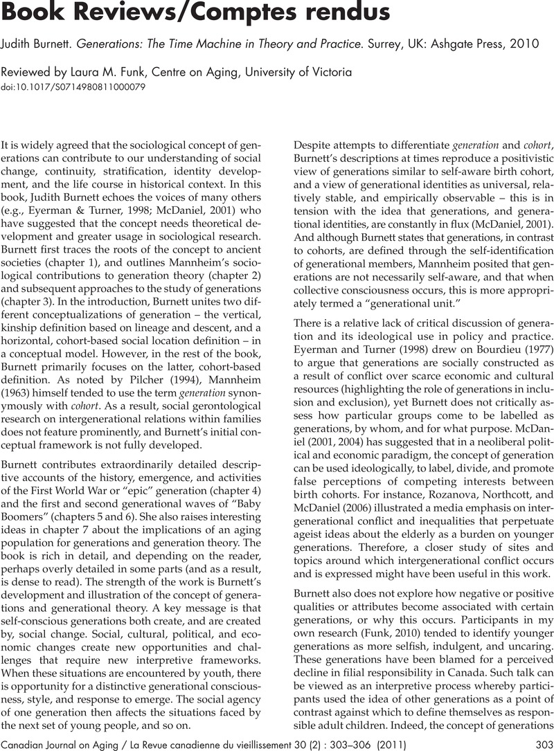 Generations: The Time Machine in Theory and Practice