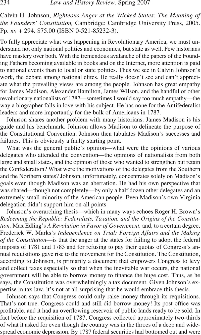Righteous Anger at the Wicked States: The Meaning of the Founders Constitution
