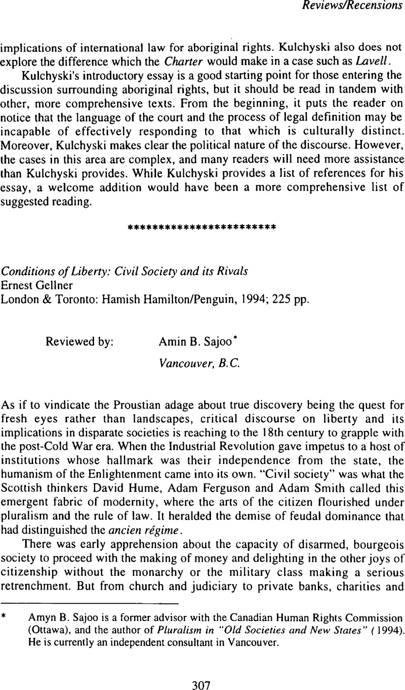 Conditions of Liberty Civil Society and its Rivals