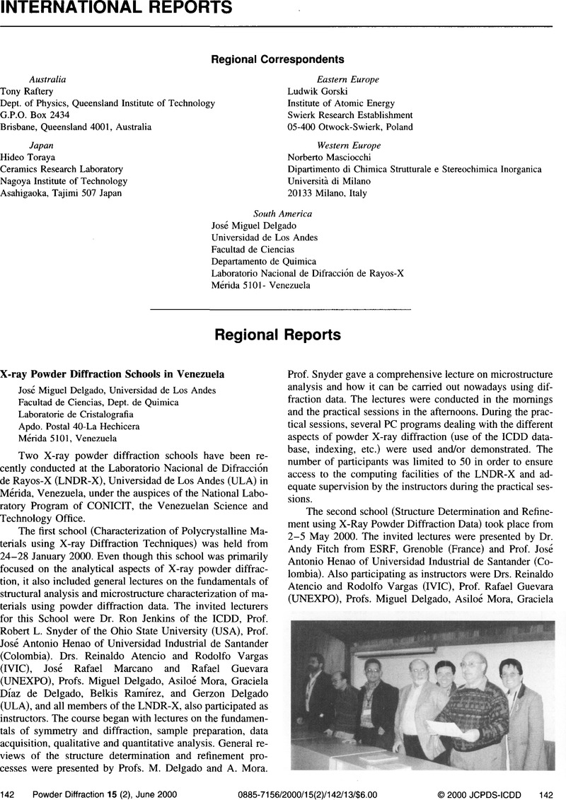 Regional Reports | Powder Diffraction | Cambridge Core