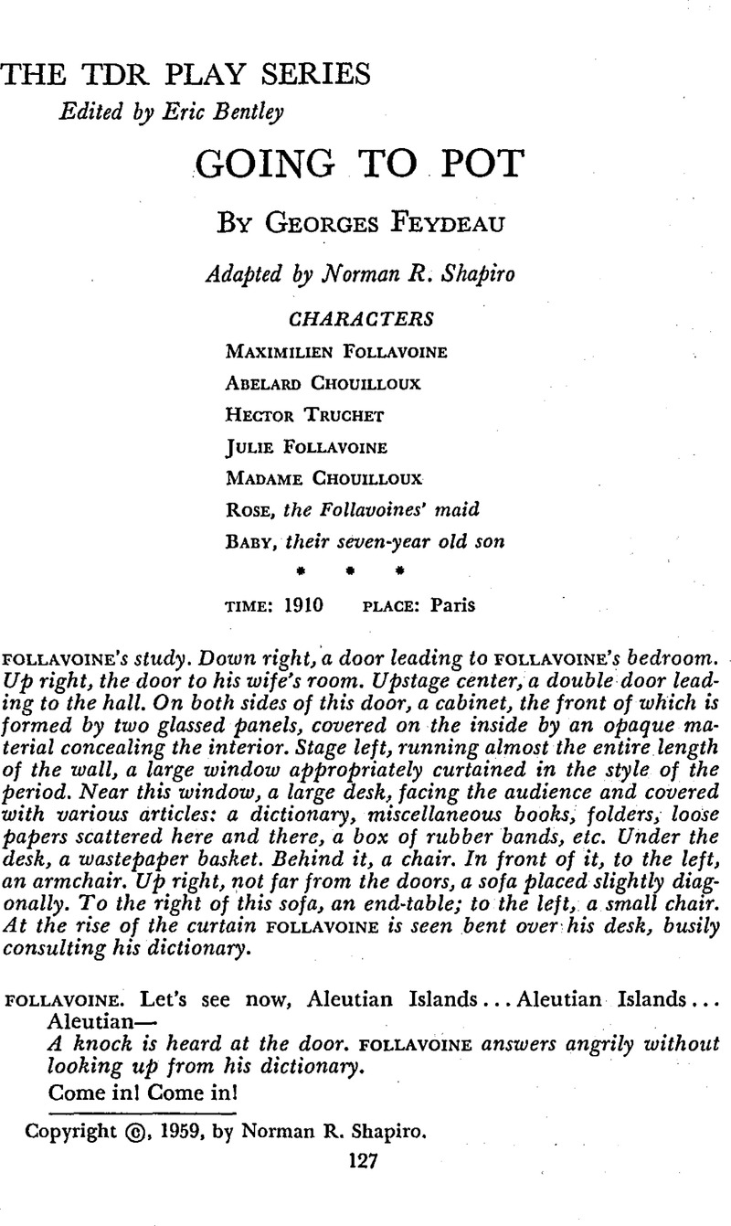 Going to Pot Tulane Drama Review Cambridge Core