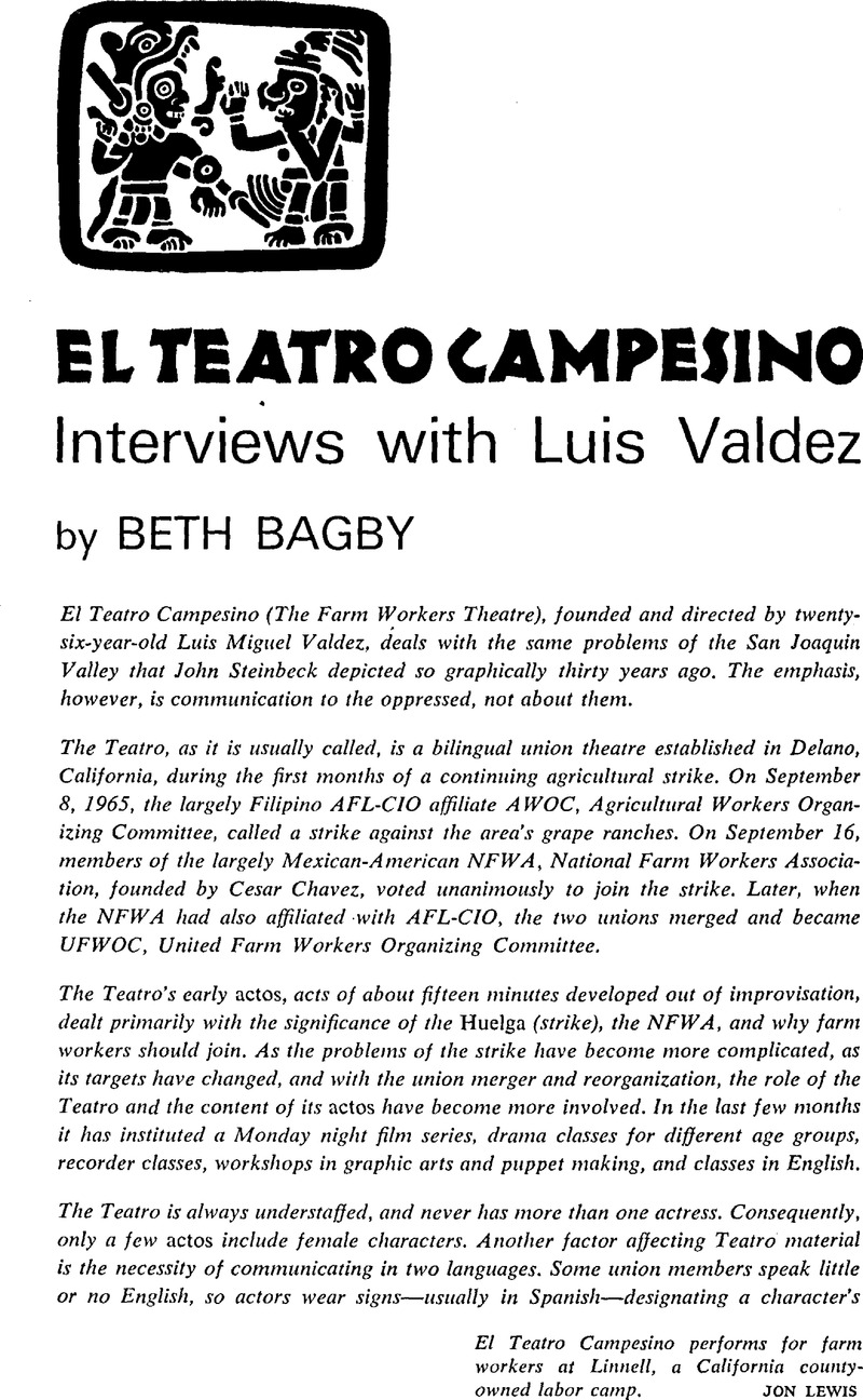 El Teatro Campesino: Interviews With Luis Valdez | Tulane Drama Review ...