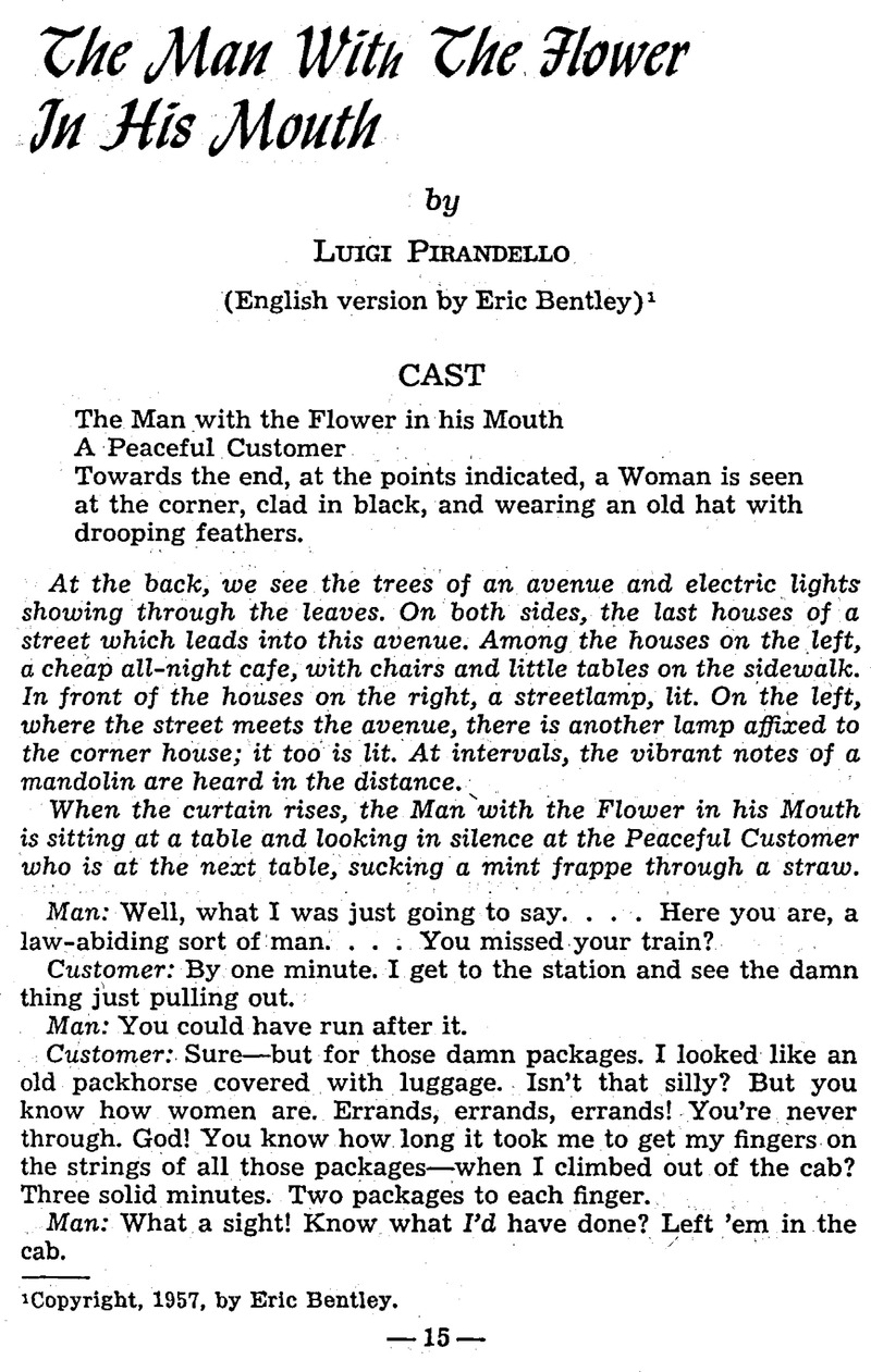 The Man with the Flower in His Mouth Tulane Drama Review Cambridge Core