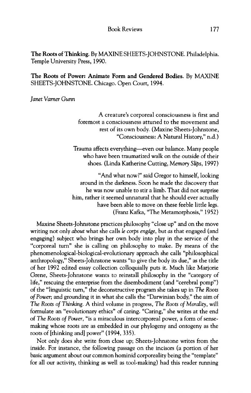 Maxine SheetsJohnstone, The Roots of Thinking. Philadelphia, Temple
