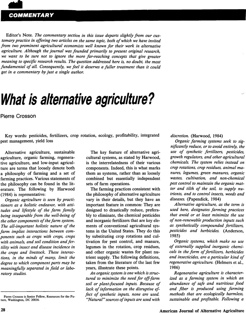 What Is Alternative Agriculture? | American Journal Of Alternative ...