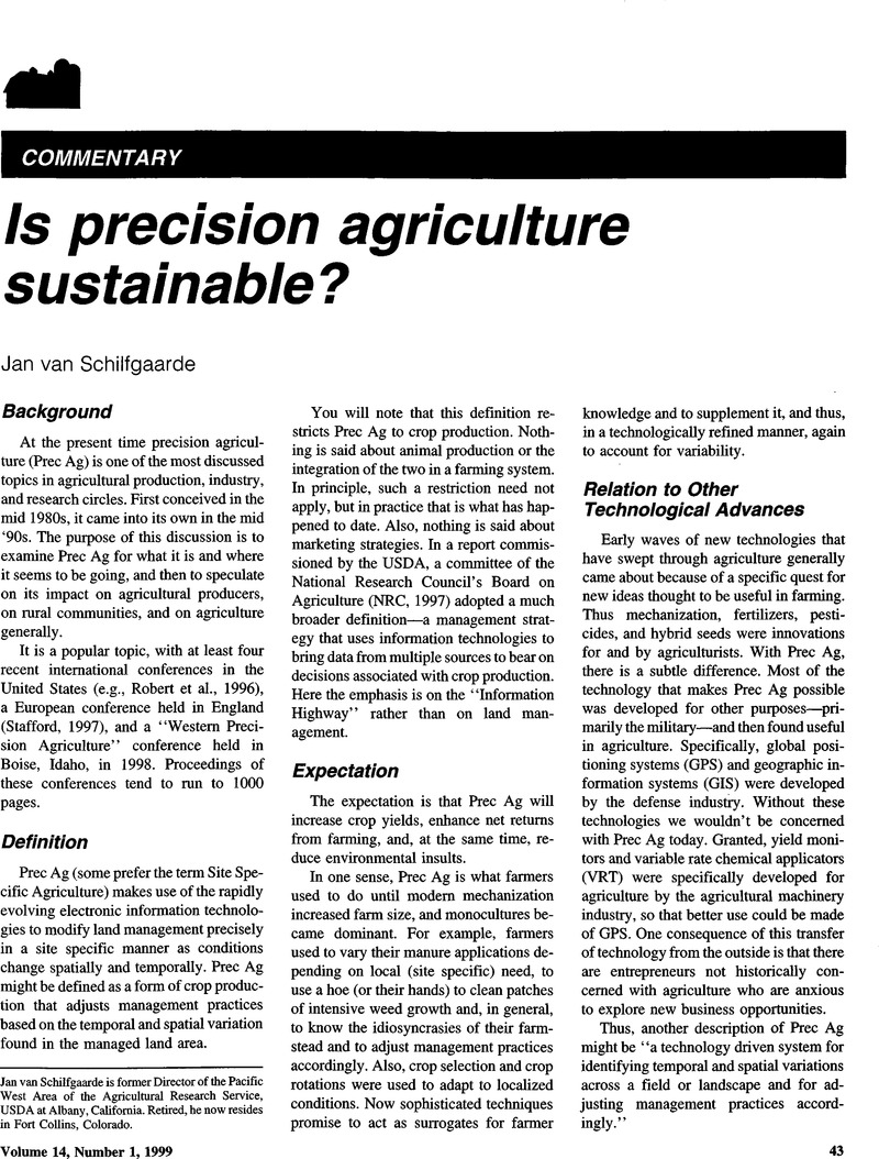 research articles about agriculture