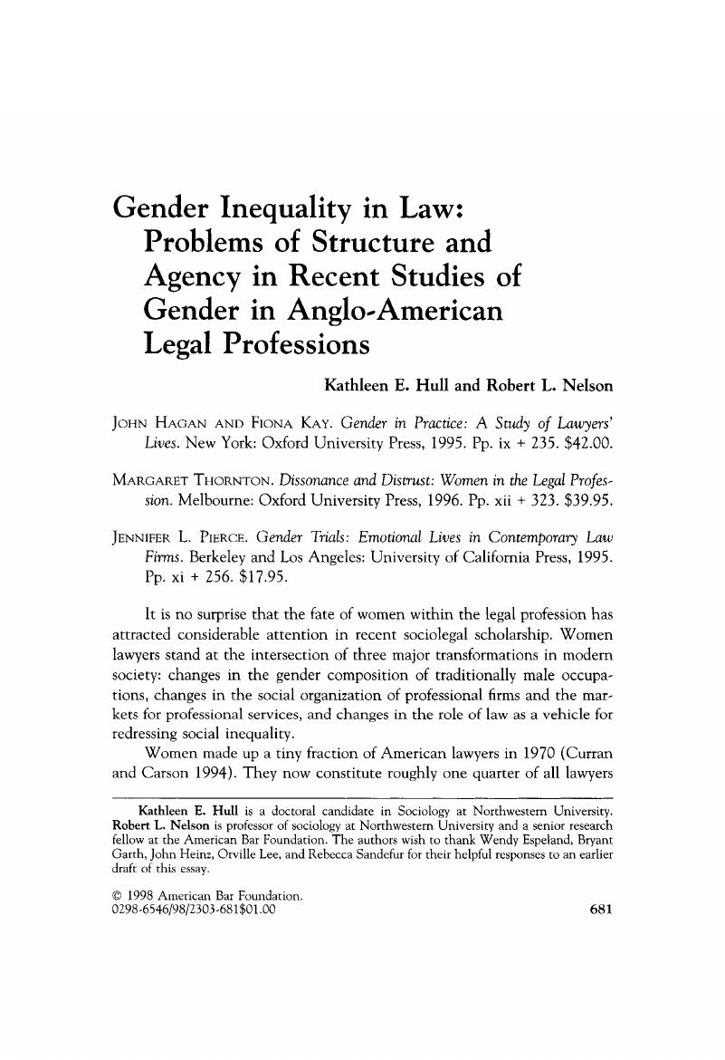 gender inequality thesis introduction