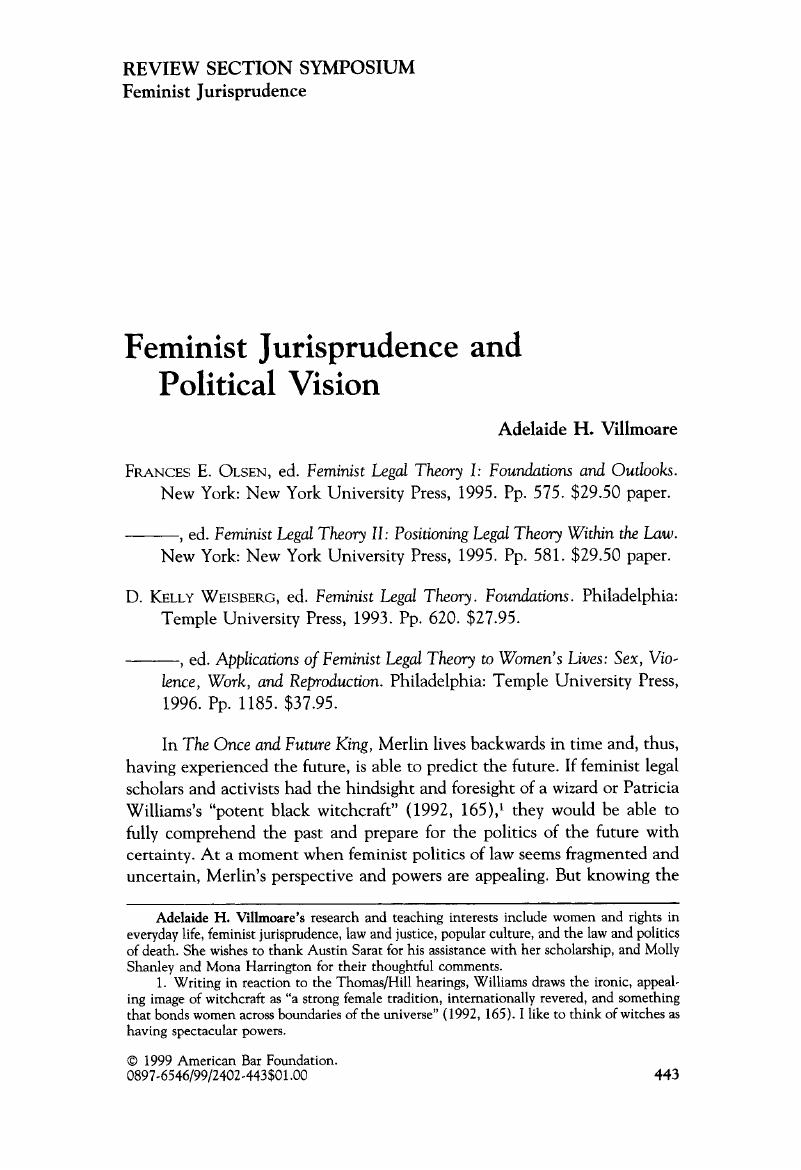 feminist jurisprudence essay