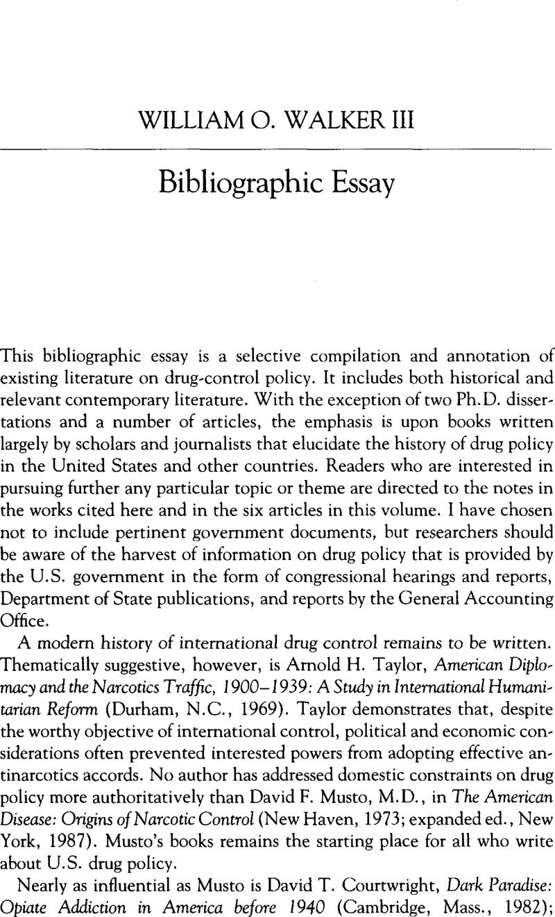 bibliographic essay background information