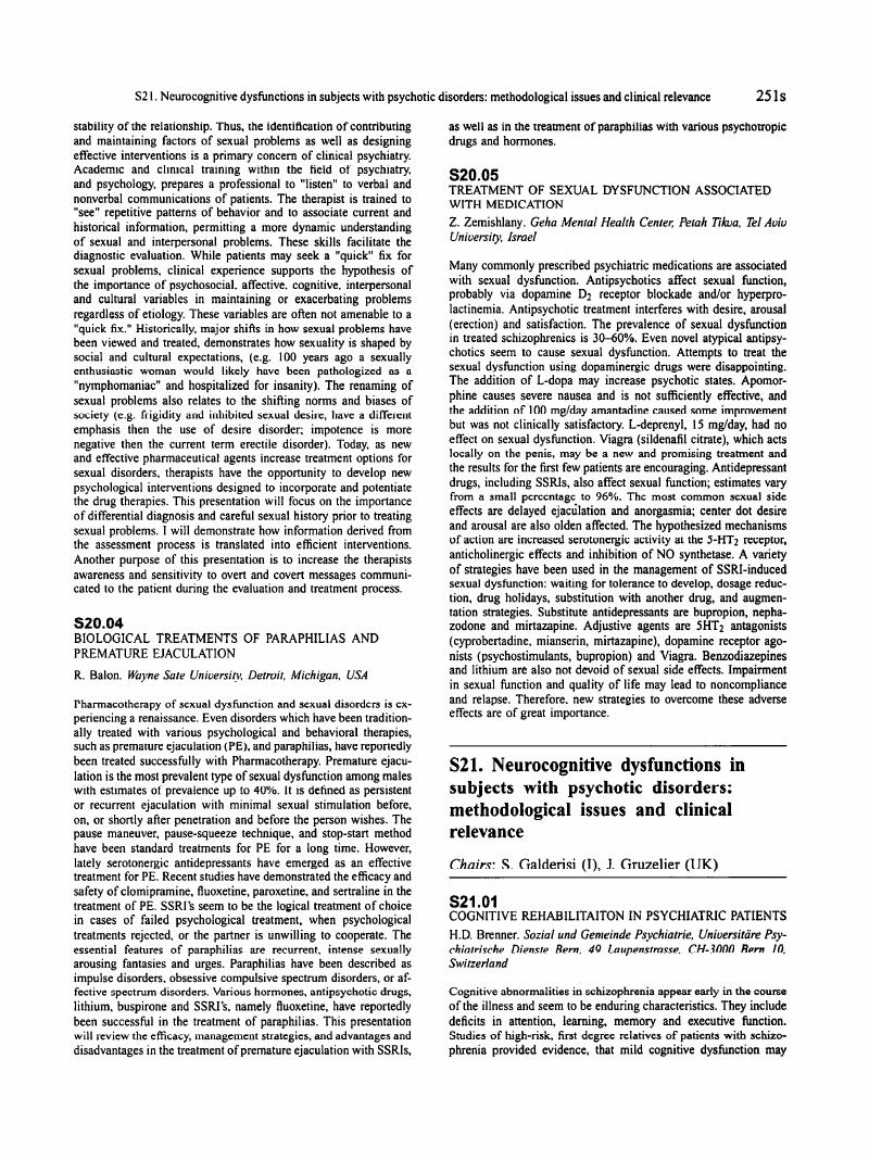 S21.01 Cognitive rehabilitation in psychiatric patients European