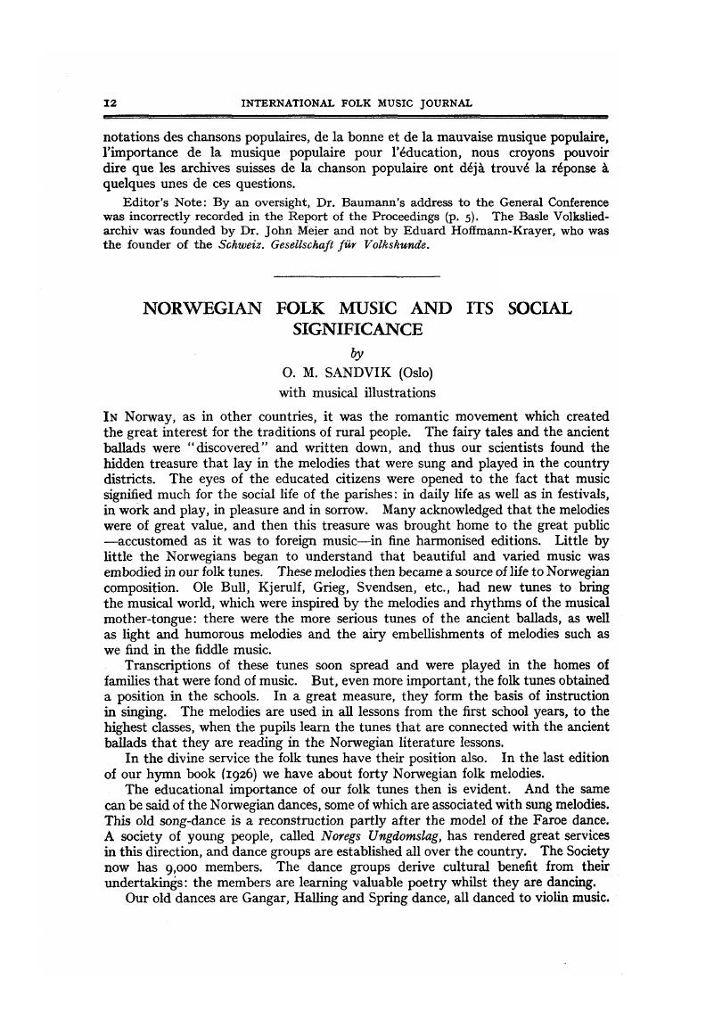 Norwegian Folk Music And Its Social Significance | Journal Of The ...