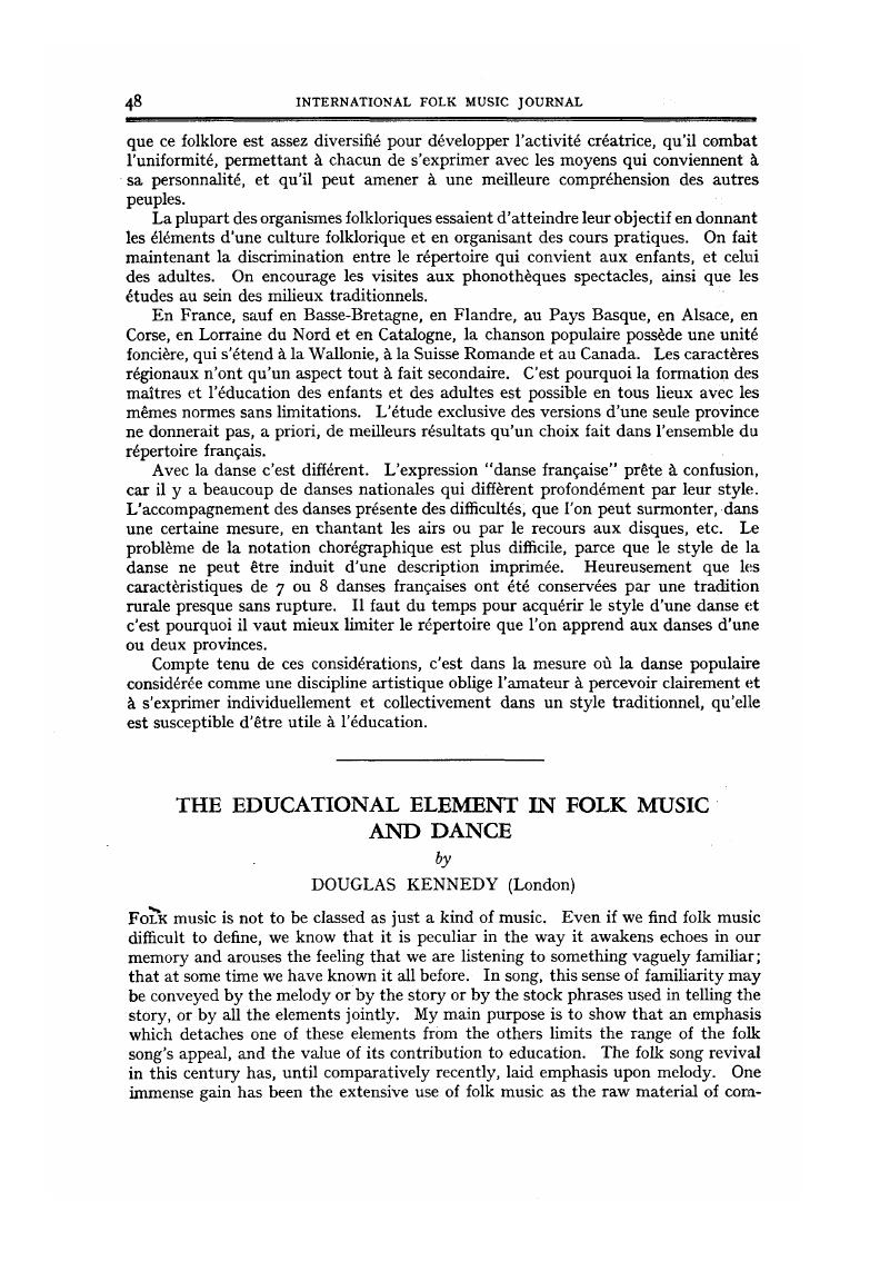 The Educational Element In Folk Music And Dance | Journal Of The ...