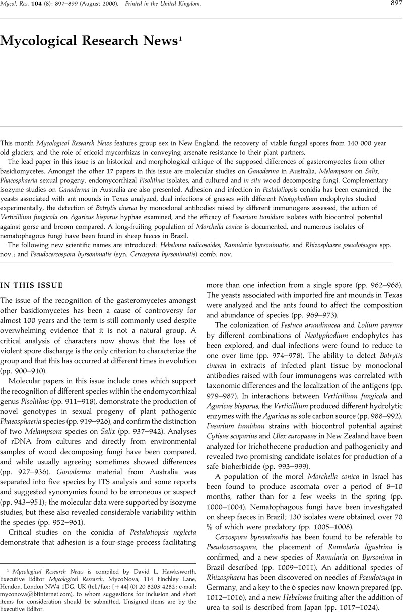 Group Sex In New England Mycological Research Cambridge Core