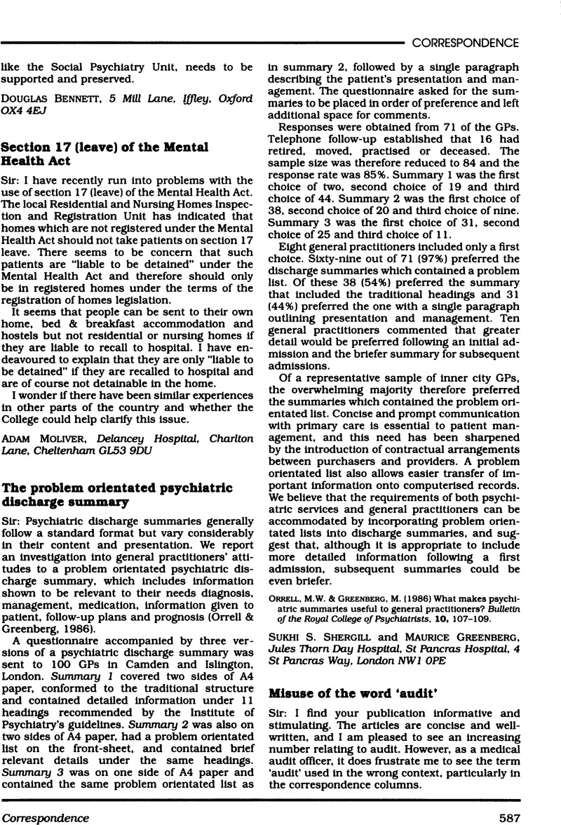 Section 17 (leave) of the Mental Health Act | Psychiatric Bulletin ...
