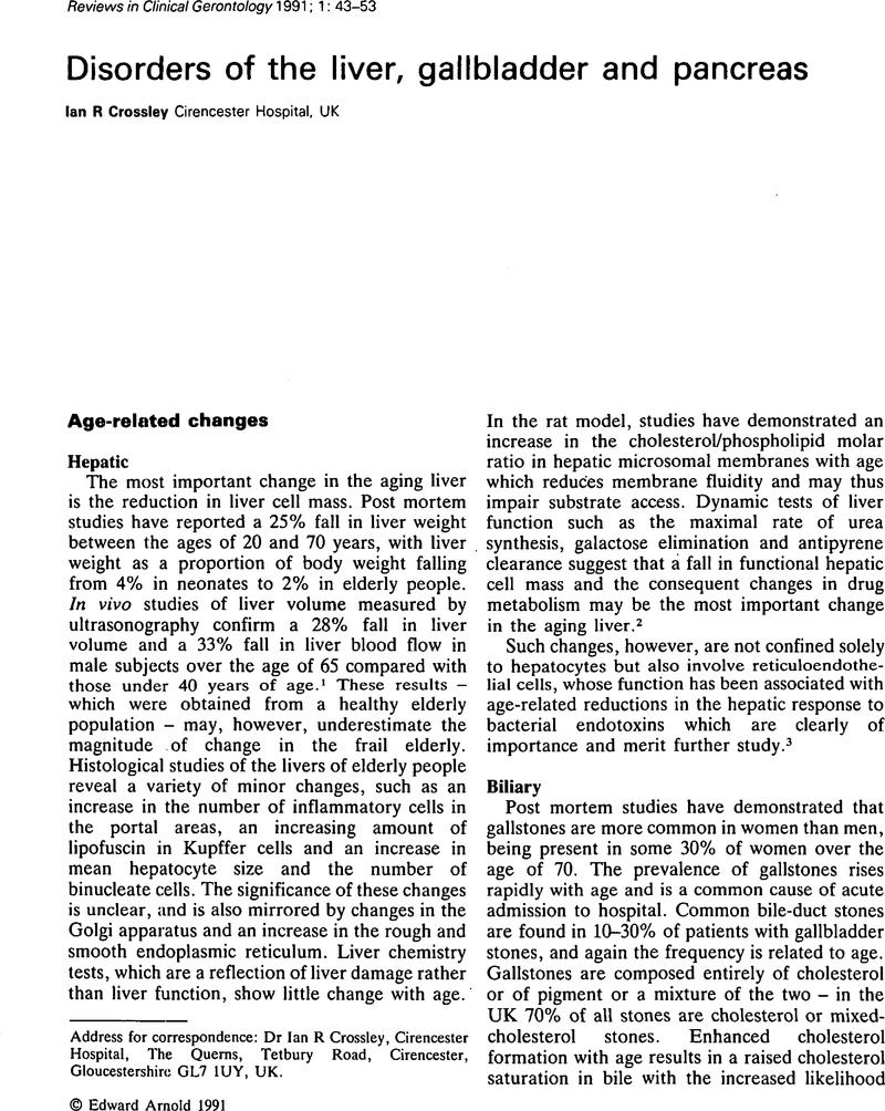 Disorders of the liver, gallbladder and pancreas | Reviews in Clinical ...
