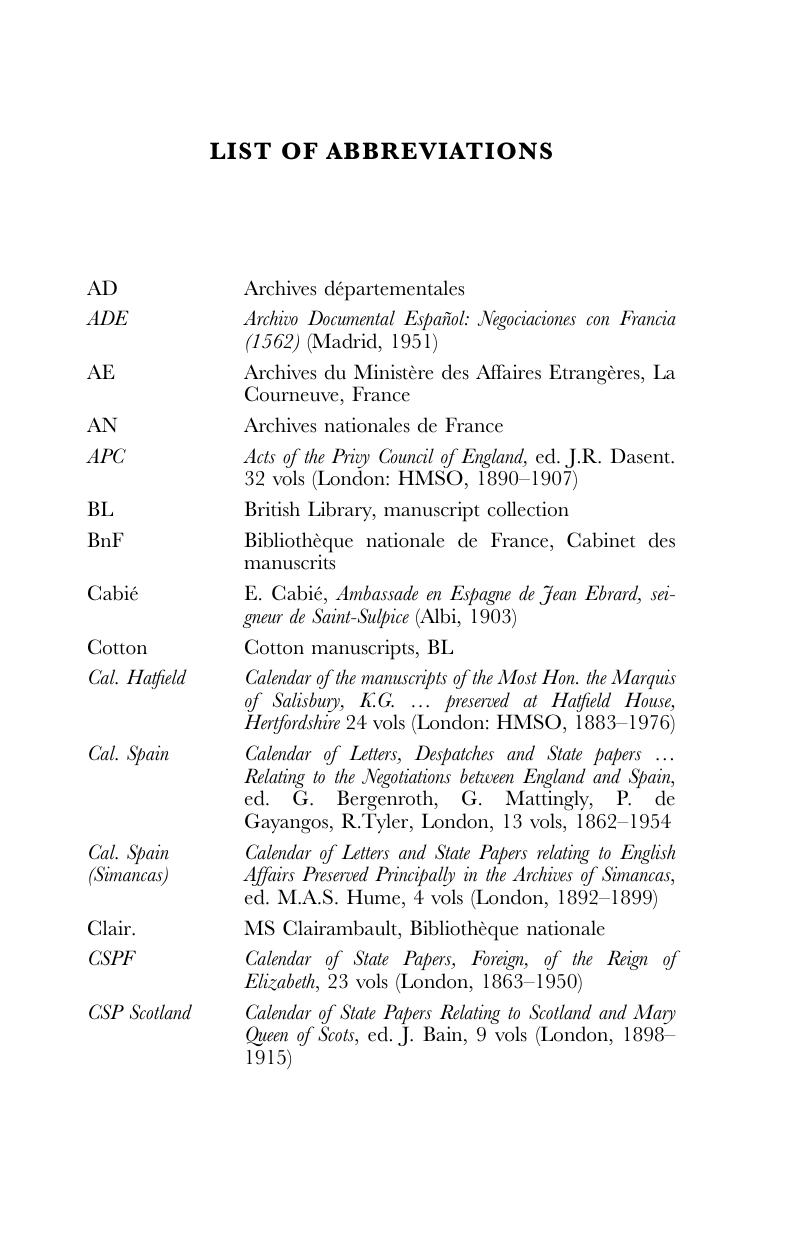 LIST OF ABBREVIATIONS Royal Historical Society Camden Fifth Series