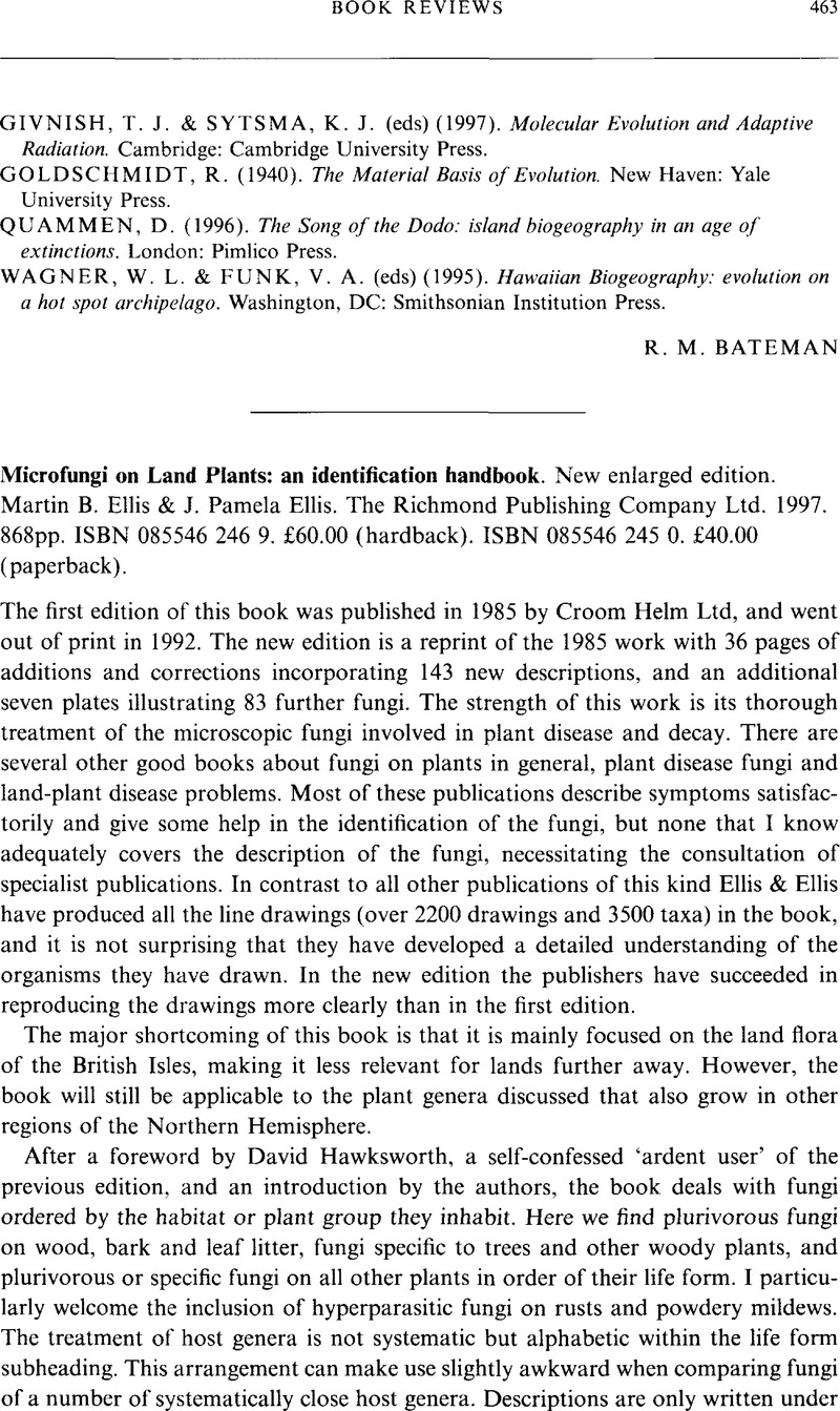 Microfungi on Land Plants: An Identification Handbook