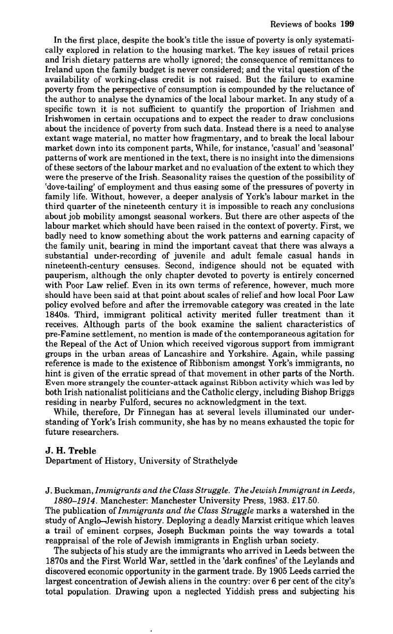 J. Buckman, Immigrants And The Ciass Struggle. The Jewish Immigrant In 