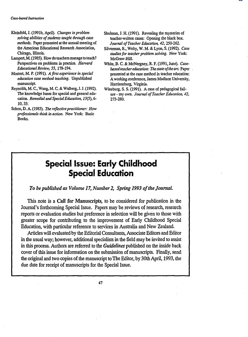 early childhood education journal articles